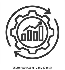 Business Automation Outline Icon Vector Illustration