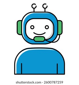 Business Automation Robot Management Vector Icon Design