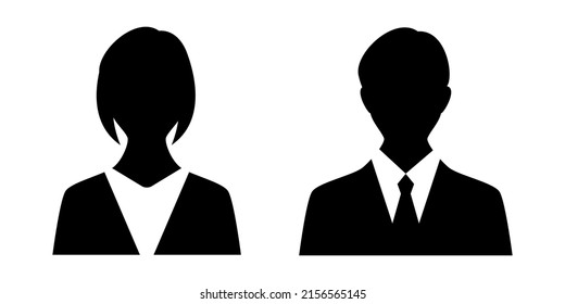 Business avatar profile picture male and female vector icon set