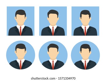 Business avatars man icon in flat. Vector illustration