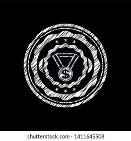 business award icon drawn on blackboard