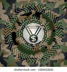 business award icon inside camo emblem