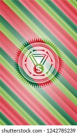 business award icon inside christmas badge.