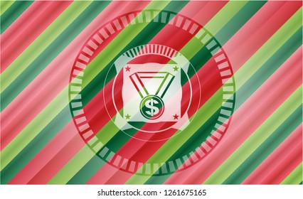 business award icon inside christmas badge background.