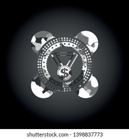 business award icon inside grey camo texture