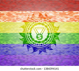 business award icon inside lgbt colors emblem 