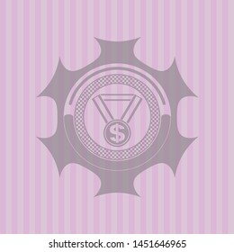 business award icon inside pink emblem. Vintage.