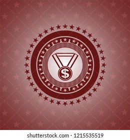 business award icon inside red emblem. Retro