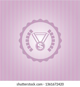 business award icon inside retro pink emblem