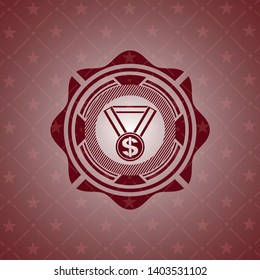 business award icon inside retro style red emblem