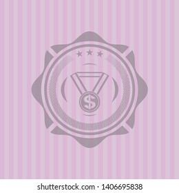 business award icon inside retro pink emblem
