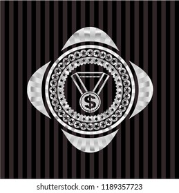 business award icon inside silvery badge