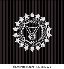 business award icon inside silvery shiny emblem