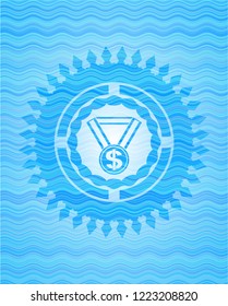 business award icon inside water representation badge background.