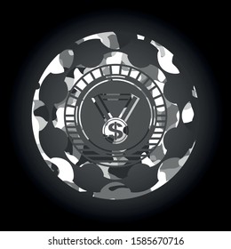 business award icon on grey camo texture