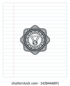 business award icon pencil emblem. Vector Illustration. Detailed.