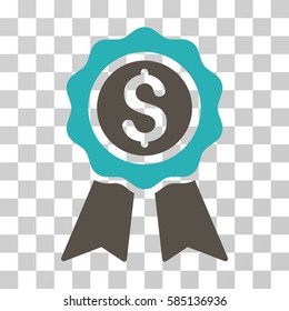 Business Award icon. Vector illustration style is flat iconic bicolor symbol, grey and cyan colors, transparent background. Designed for web and software interfaces.