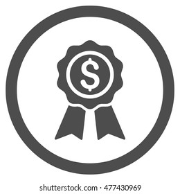 Business Award rounded icon. Vector illustration style is flat iconic symbol, gray color, white background.
