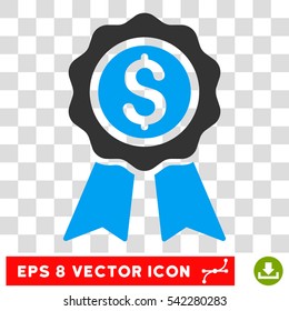 Business Award vector icon. Image style is a flat blue and gray iconic symbol.