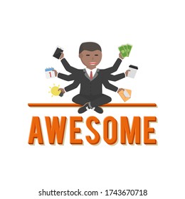 business awesome design character on white background