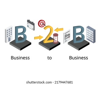 Business Business B2b Transaction Business Conducted Stock Vector ...