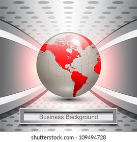 Business background, 3d elegant grey with red world, vector illustration. - Powered by Shutterstock - Get 15% off with code: PIKWIZARD15