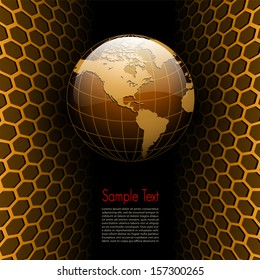 Oro 3D de fondo de negocio. ilustración vectorial.