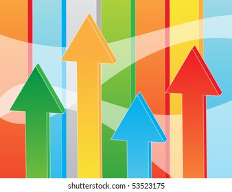 Business background with arrows