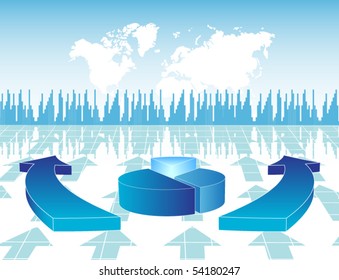 Business background with arrows