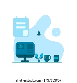 Business background - can be used to illustrate time management, task organization or planning a meeting or teambuilding. Vector illustration