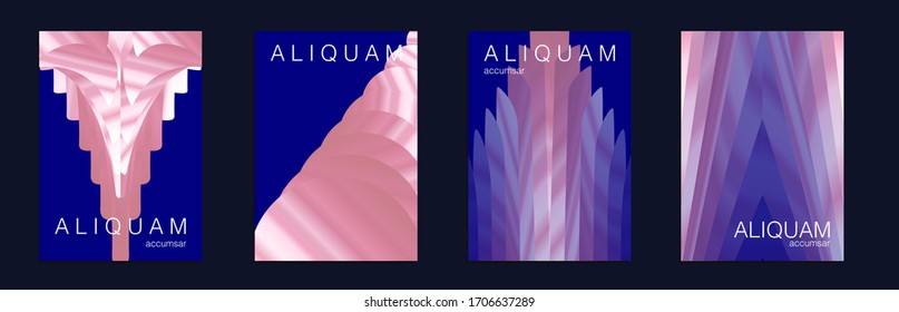 Business Background. Classic Blue, Indigo and Rose Red Vintage Paper Gradient Texture. Light Stylish Luxury Flyer. Geometric Liquid Texture. Fluid Minimal Designs. Abstract Vector Template.