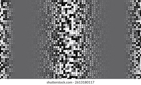 Business Background. Color Circles On Memphis Layout. Futuristic Elements On Flat Page. Grey Halftone Flyer. Minimalist Black Pattern. Geometric Greyscale Texture. Trendy Business Background
