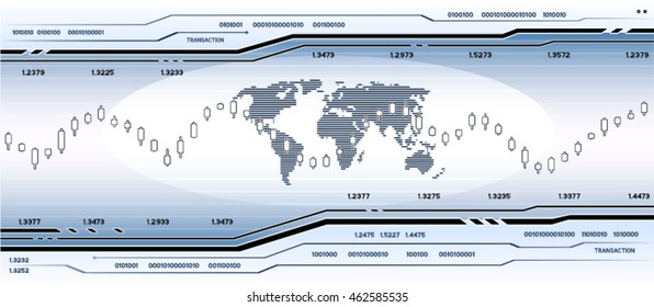 Business background with digits and lines