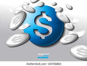 Business Background with Dollar Vector illustration