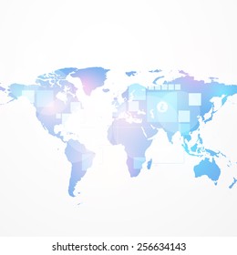 Business background, Earth map design. Vector illustration