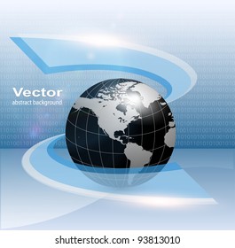 Business background, earth in new technology concept, vector.