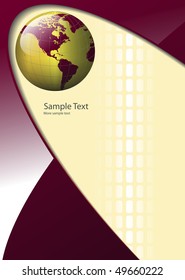 business background, elegant with world globe vector.