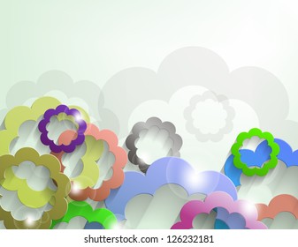 Business Background with flower shapes and shadows.