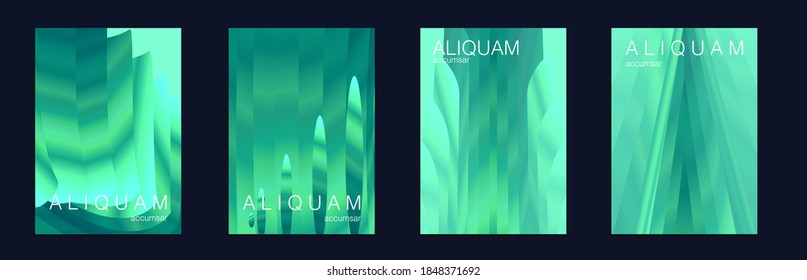 Business Background. Fluid Minimal Designs. Abstract Vector Template. Vintage Paper Gradient Texture. Light Stylish Luxury Flyer. Green and Aqua Menthe Metallic Geometric Liquid Texture.