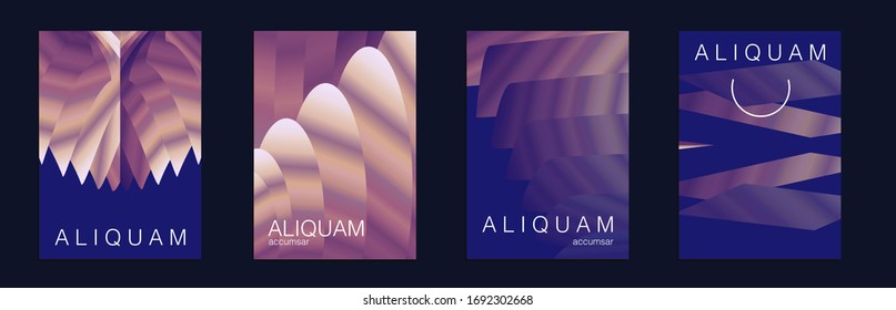 Fondo empresarial. Textura líquida geométrica. Textura de degradado de papel pintado. El Lujoso Volante De Lujo. Diseño mínimo de fluidos metálicos índigo y púrpura. Plantilla de vectores abstractos.