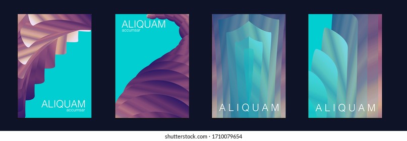 Business Background. Geometric Liquid Texture. Vintage Paper Gradient Texture. Light Stylish Luxury Flyer. Fluid Minimal Designs. Abstract Vector Template. Indigo and Purple Metallic