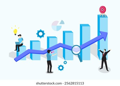 business background graph that continues to climb according to target