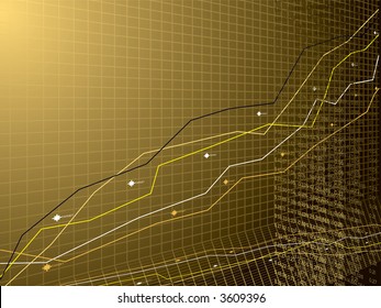 Business background with a graphical grid showing financial performance