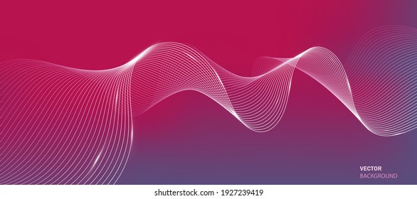 Business background lines wave abstract stripe design. Gradient background, purple mesh abstract purple pink red and red, vector blurred soft blend color gradation.
