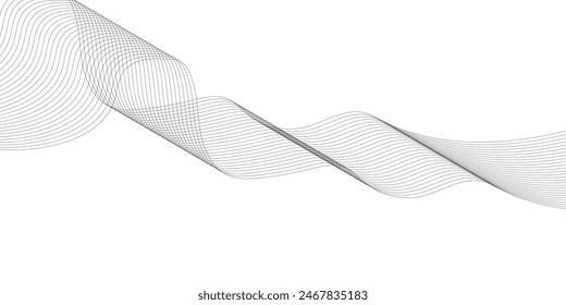 Business background lines wave abstract stripe design. Abstract wave digital element for design. Curved wavy line design element. Technology, data science, geometric border pattern. 