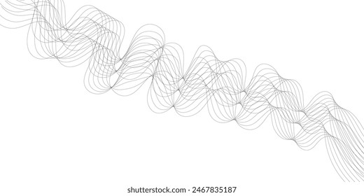 Business background lines wave abstract stripe design. Abstract wave digital element for design. Curved wavy line design element. Technology, data science, geometric border pattern. 