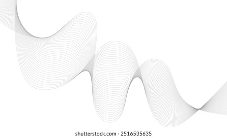 Business background lines wave abstract stripe design. Abstract wave digital element for design. Curved wavy line design element. Technology, data science, geometric border pattern.