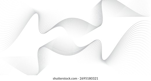 Líneas de fondo de negocios Onda Diseño de rayas abstractas Gráfico gris.