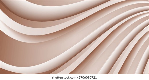 Linhas de plano de fundo de negócios ondulam design de faixa abstrata. Fundo bege abstrato com faixas de bronze. Design gráfico. Ilustração vetorial.	
