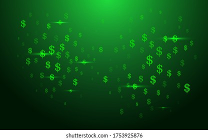 Business background made of falling dollar signs. modern abstract illustration. vector illustration